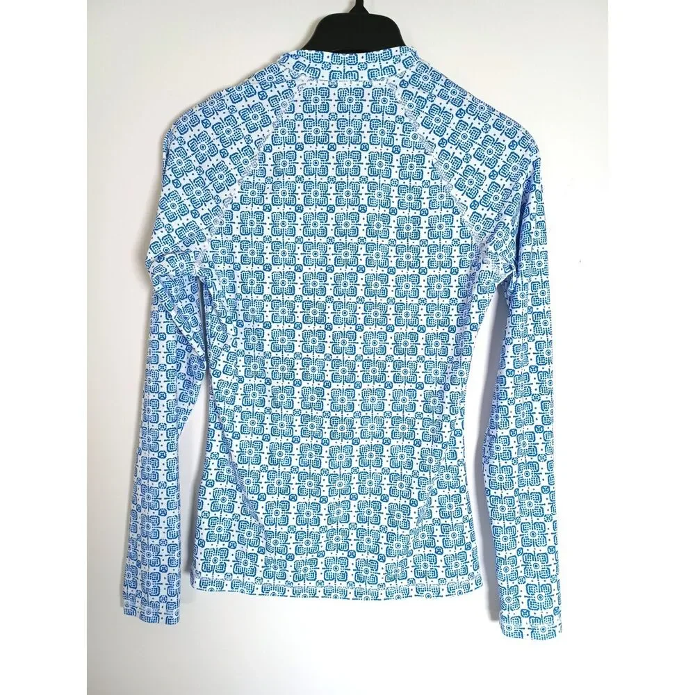 J.Crew Swimsuit Rash Guard Bottoms Long Sleeve 1/2 Zip Medium Beach Vacation
